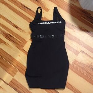 Open back little black dress